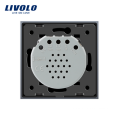 Livolo EU Padrão 2 Gang 1 Way Interruptor de Toque de Parede VL-C702-11 / 12/13/15